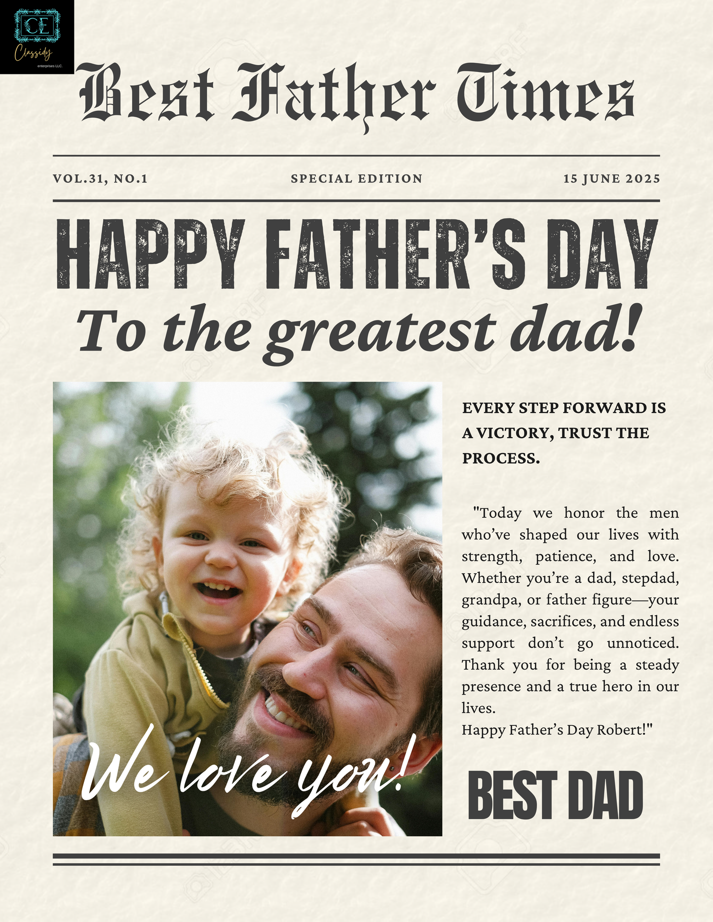 Custom event News Paper