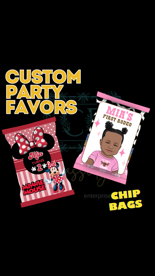 Custom Party Favors (Chip Bags, Candy Bars, Water bottles ect.) - DIGITAL CREATION