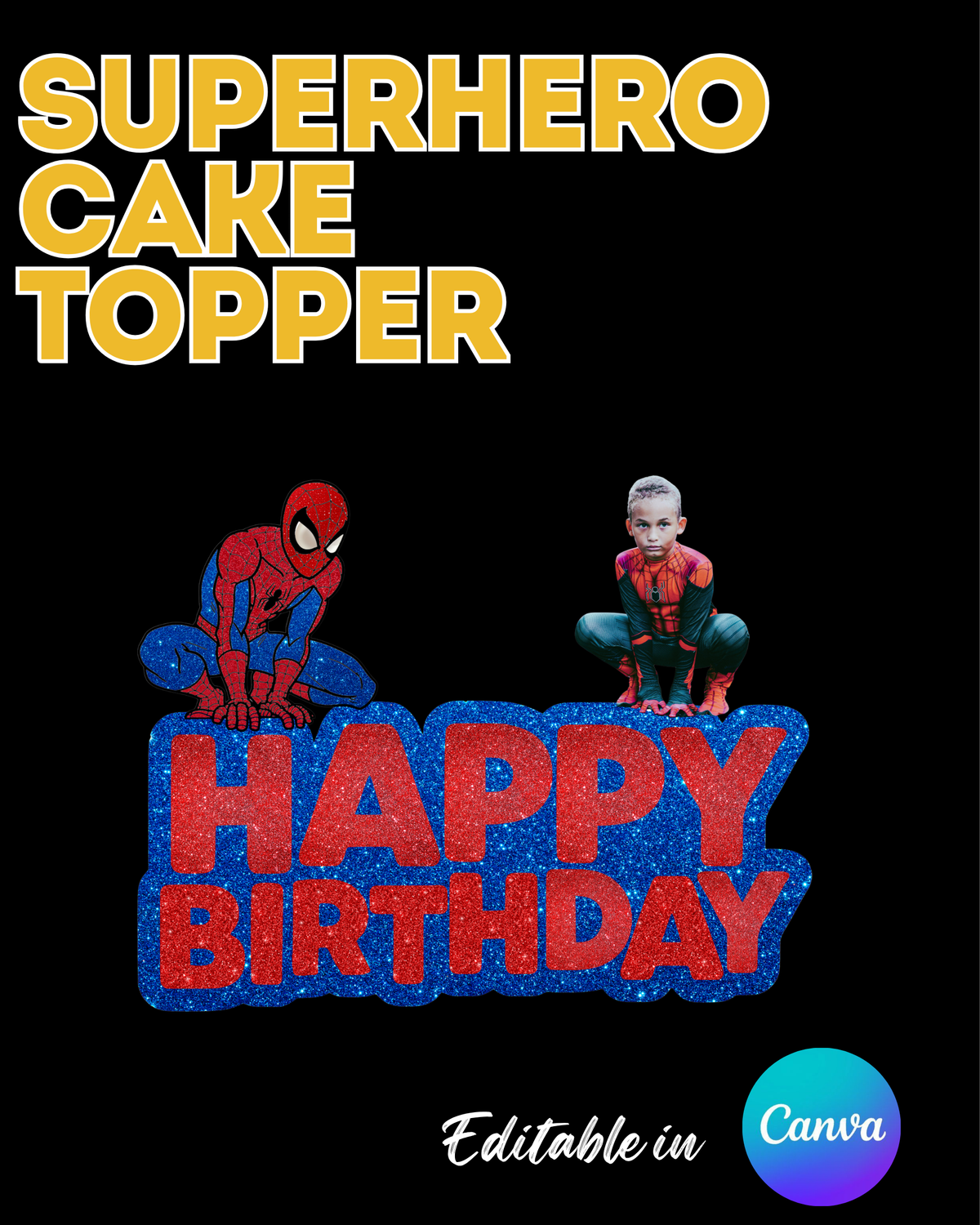 Spiderman Cake Topper Template