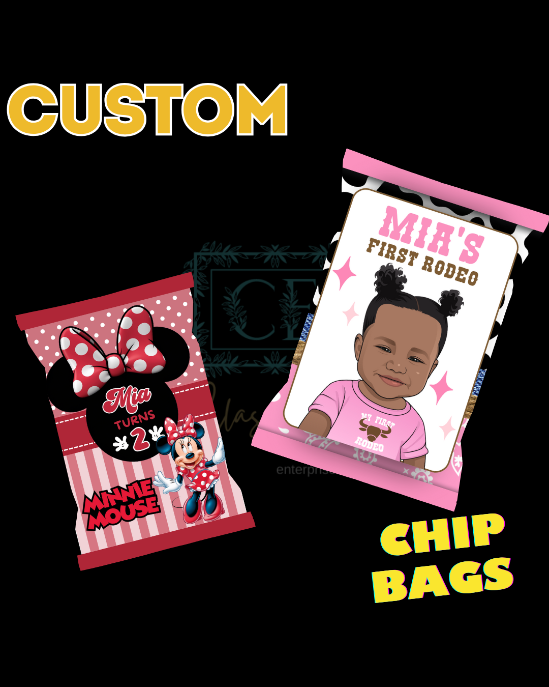 Custom Party Favors (Chip Bags, Candy Bars, Water bottles ect.) - DIGITAL CREATION
