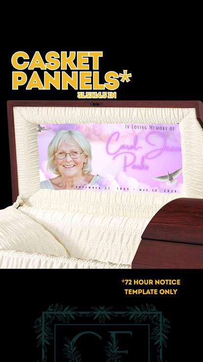 Casket Panel 31.5inx14.5in- DIGITAL CREATION