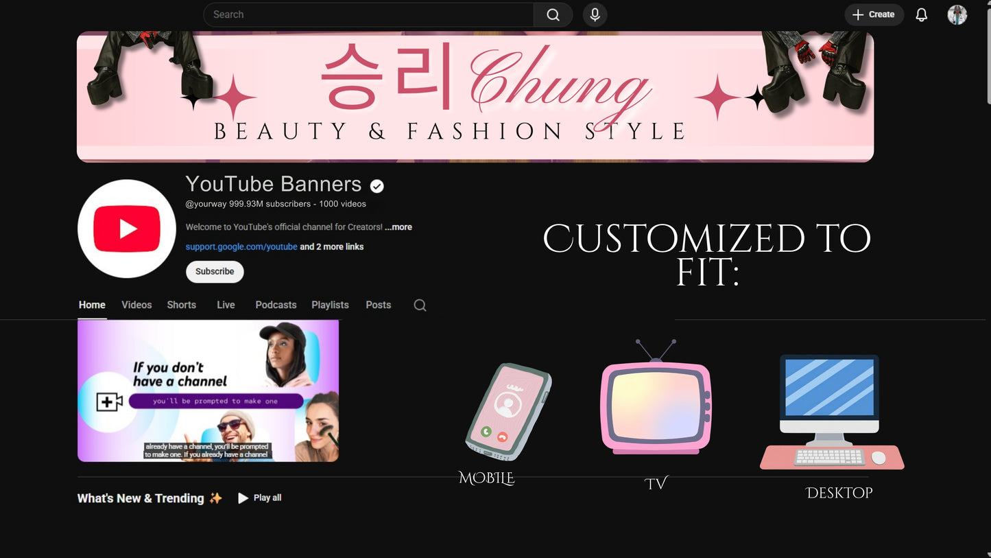 Youtube Profile Digital Creation