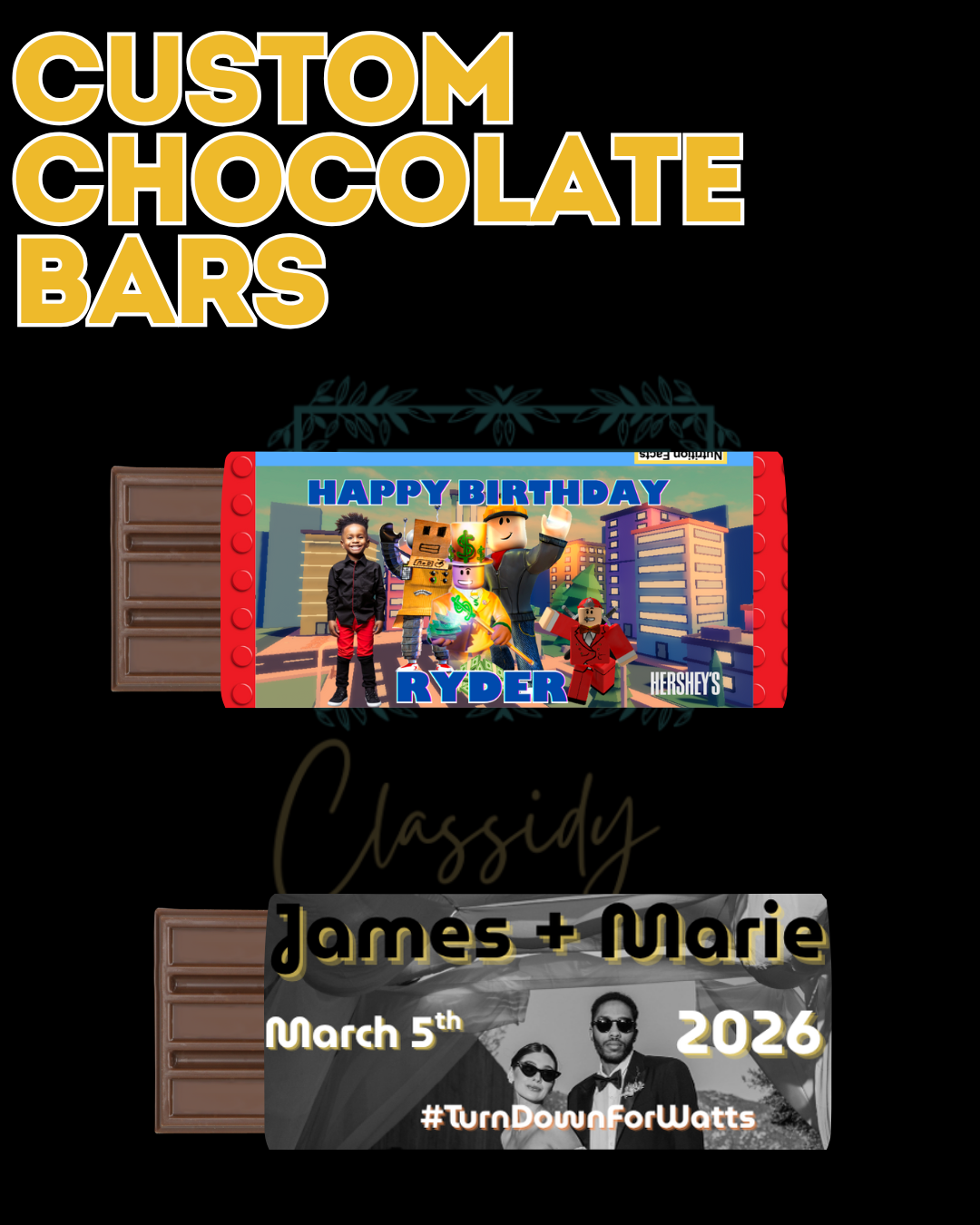 Custom Party Favor - Chocolate Bar (Digital Creation)