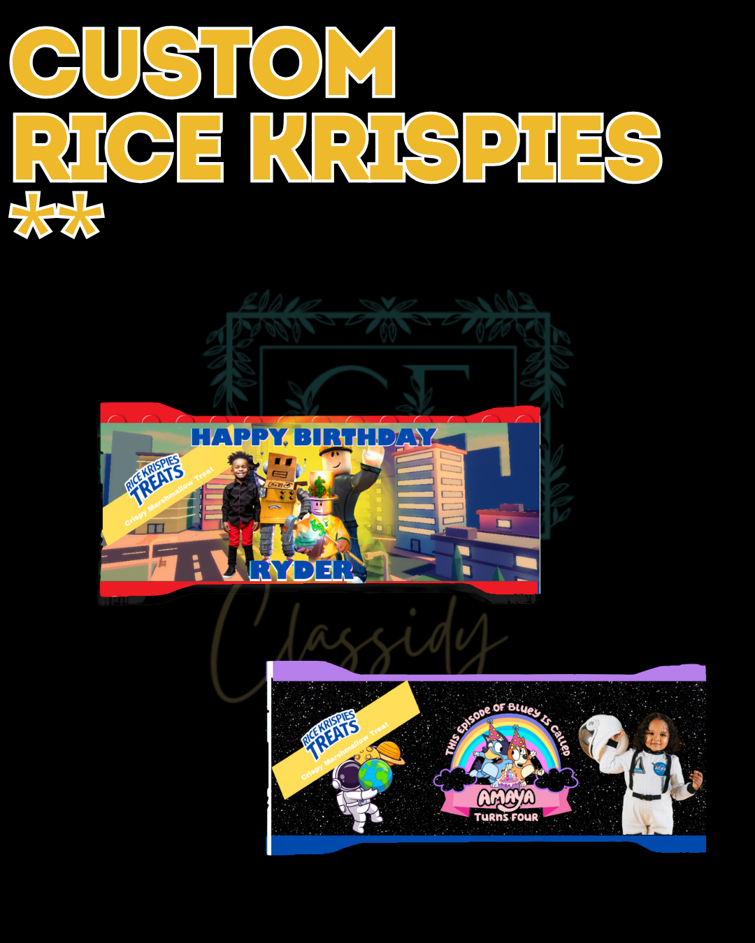 Custom Party Favor - Rice Krispies (Digital Creation)