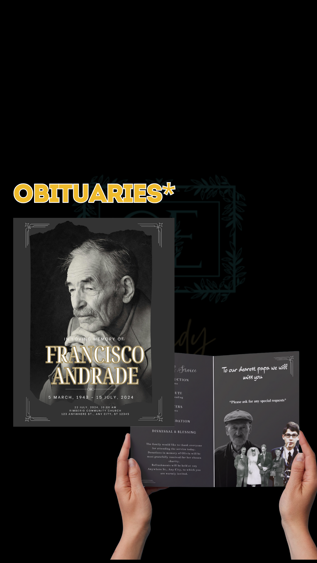 Obituaries- DIGITAL CREATION