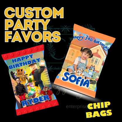 Custom Party Favor - Chip Bags (Digital Creation)