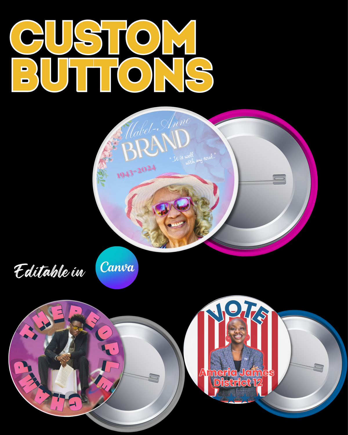 Pin Button  Template