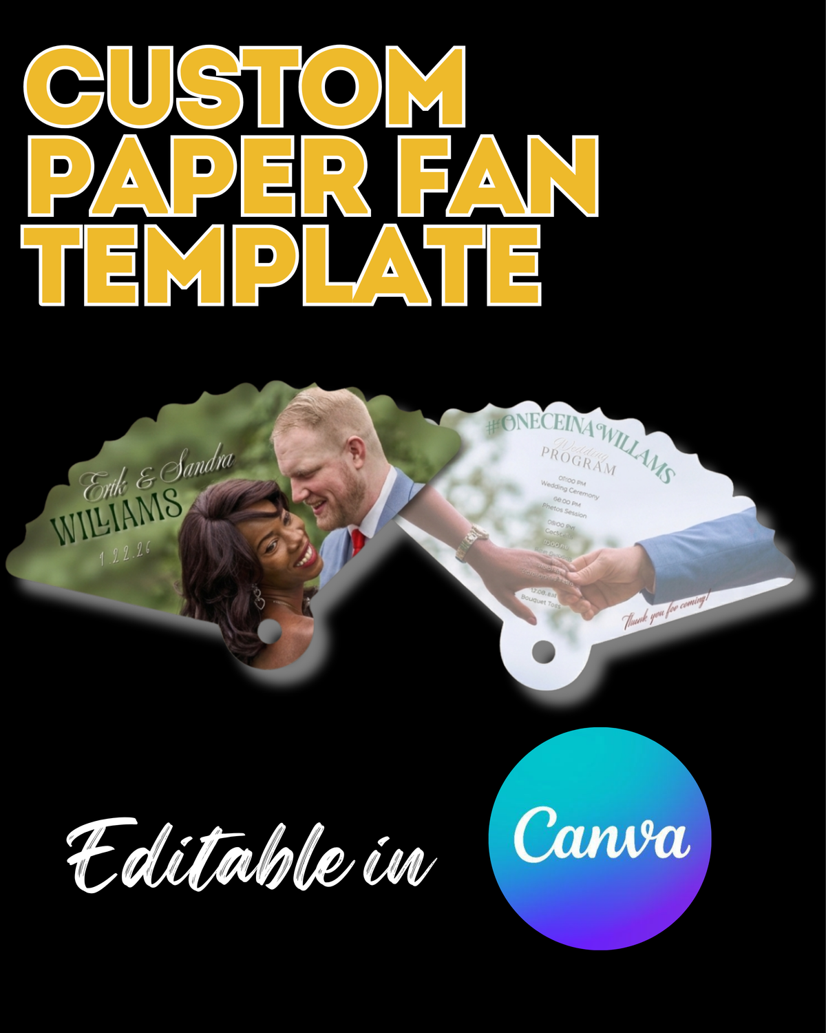 Hand fan Template no stick needed