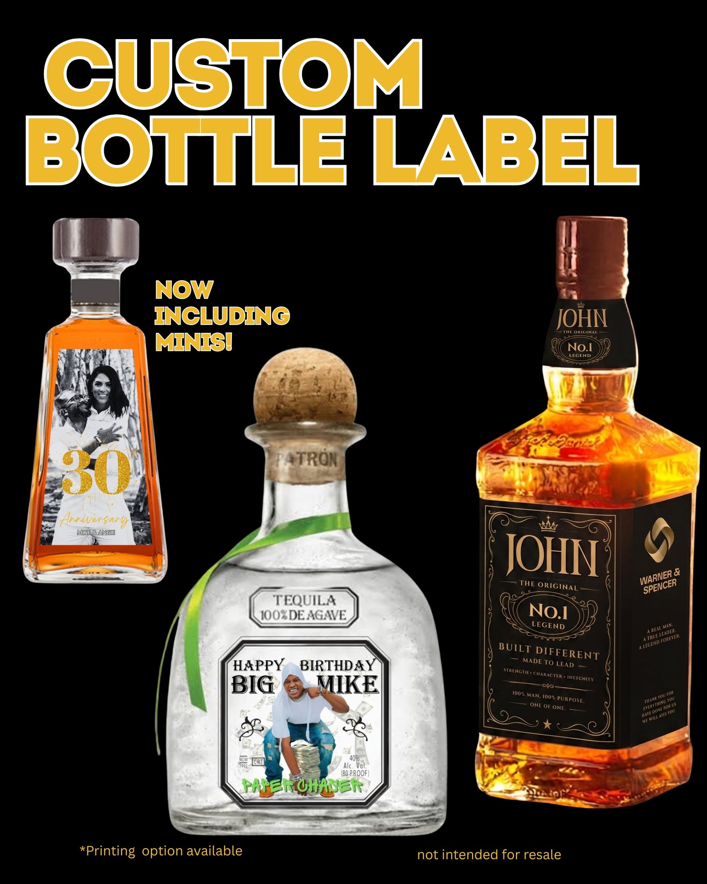 Custom Liquor Bottle Event Labels